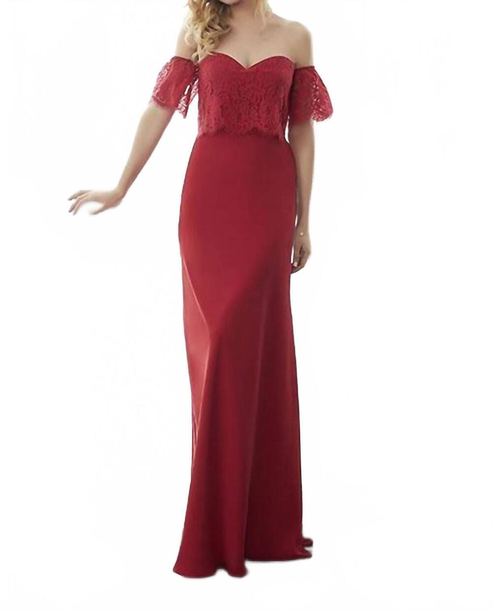 NEW CHRISTINA WU chiffon sheath dress in red